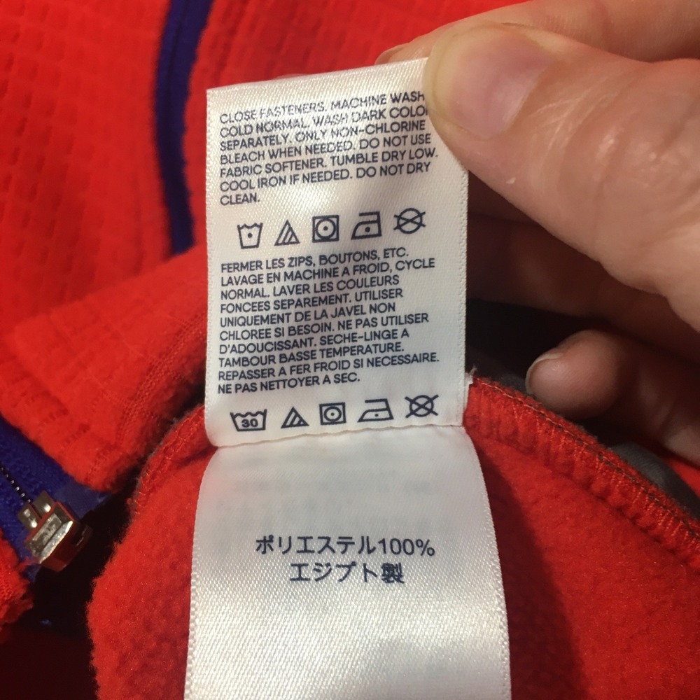 Lands End Womens XL Grid Fleece Full Zip Up Jacket Orange Blue Colorful EUC - Picture 8 of 12